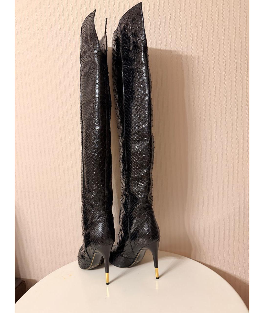 TOM FORD Черные кожаные ботфорты, фото 4