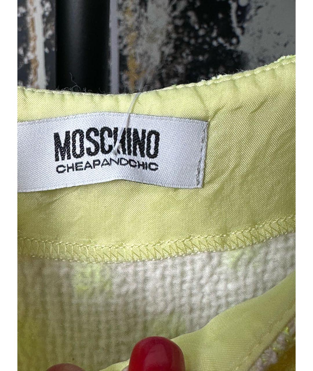 MOSCHINO Желтое хлопковое повседневное платье, фото 5