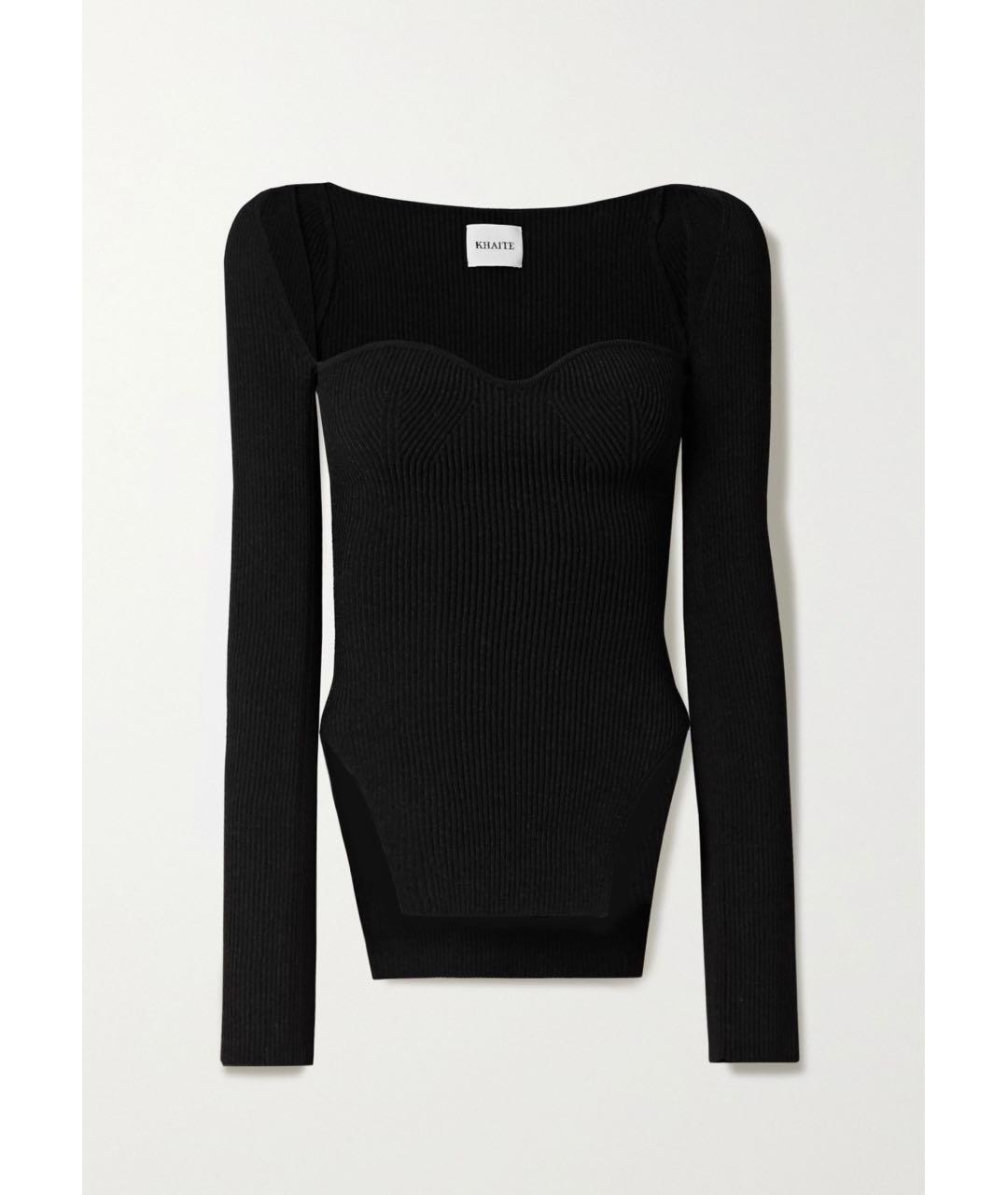 KHAITE Черный вискозный джемпер / свитер, фото 6