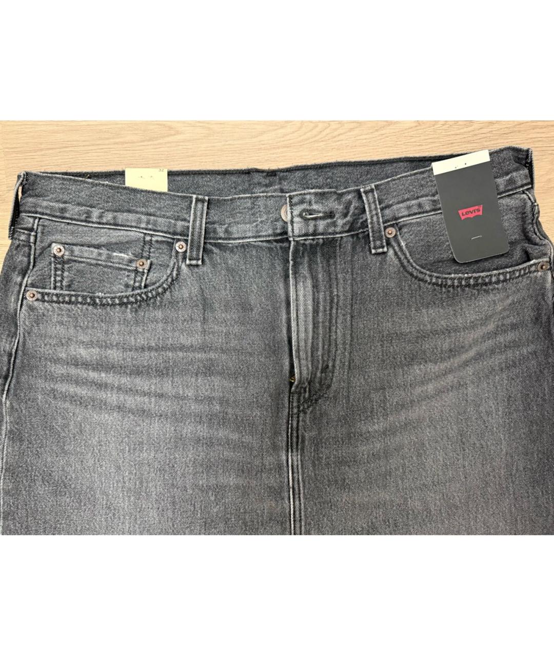 LEVI'S Серая деним юбка миди, фото 3