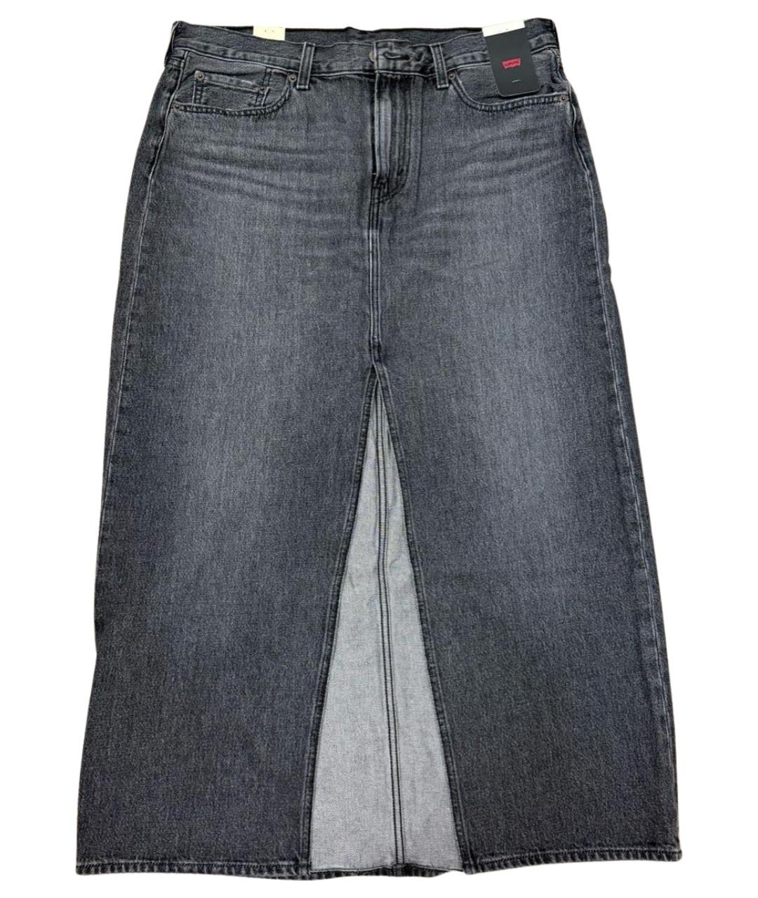 LEVI'S Серая деним юбка миди, фото 1