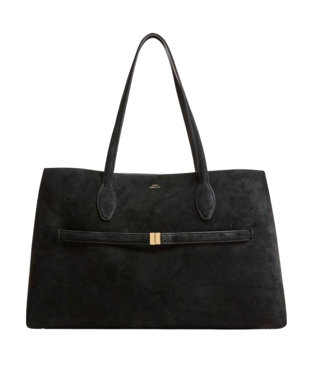 TOTEME Черная замшевая сумка с короткими ручками, фото 1