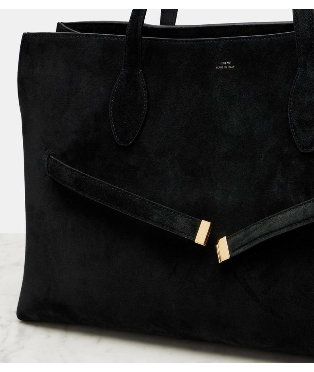 TOTEME Черная замшевая сумка с короткими ручками, фото 4
