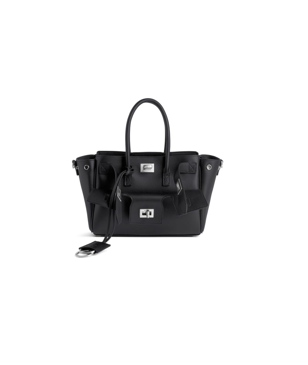 BALENCIAGA Черная кожаная сумка тоут, фото 1