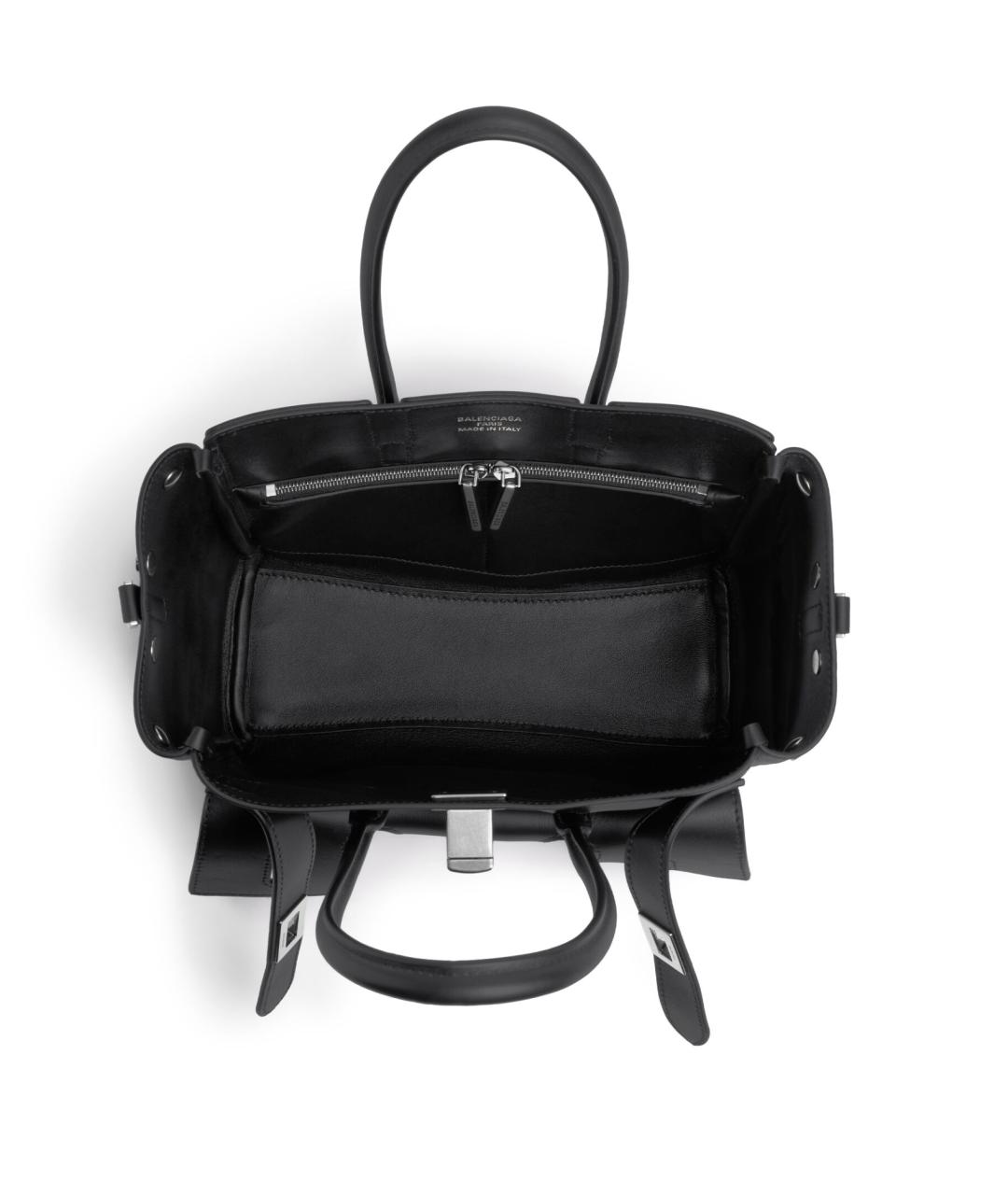 BALENCIAGA Черная кожаная сумка тоут, фото 5