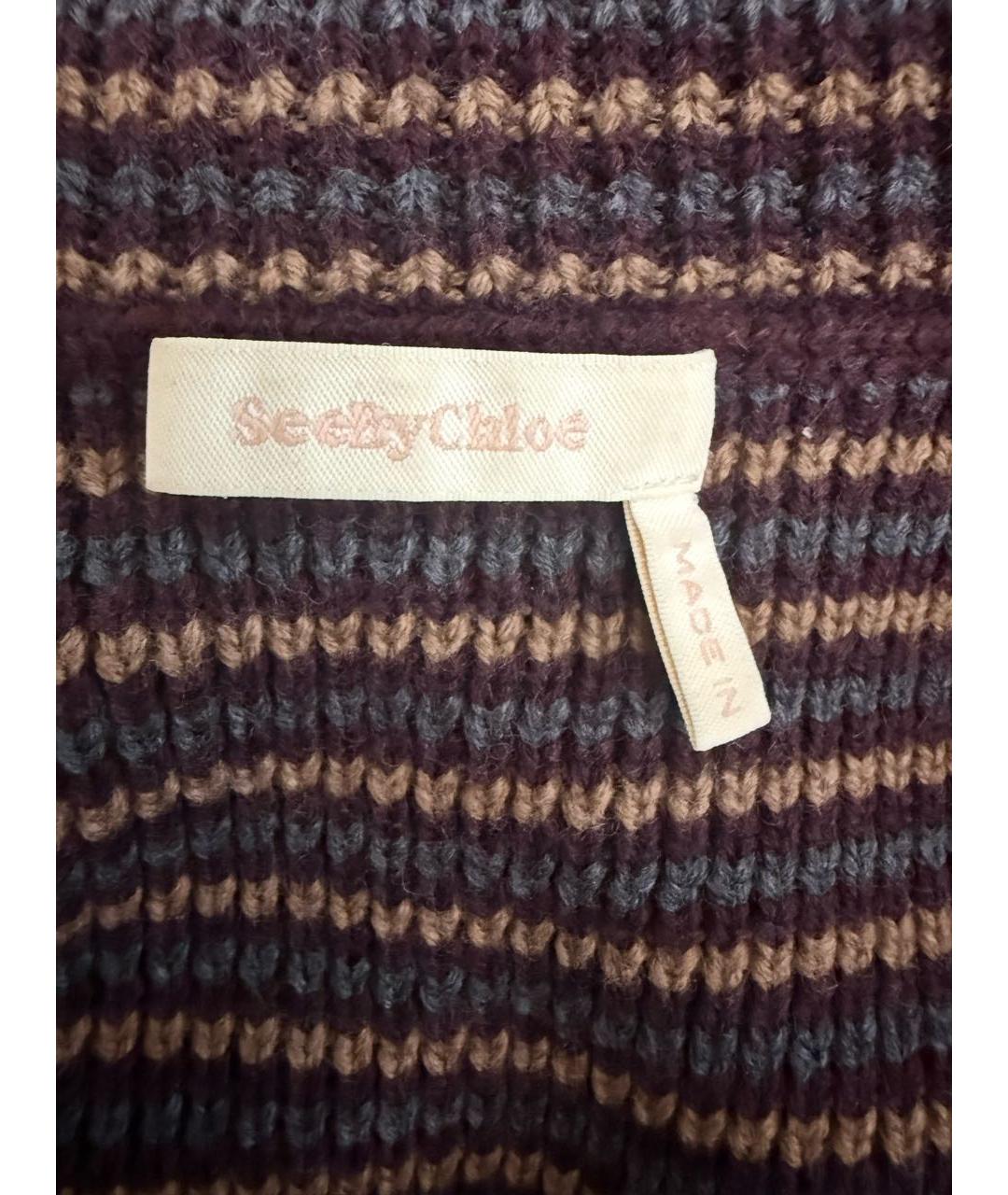 SEE BY CHLOE Мульти шерстяное повседневное платье, фото 4