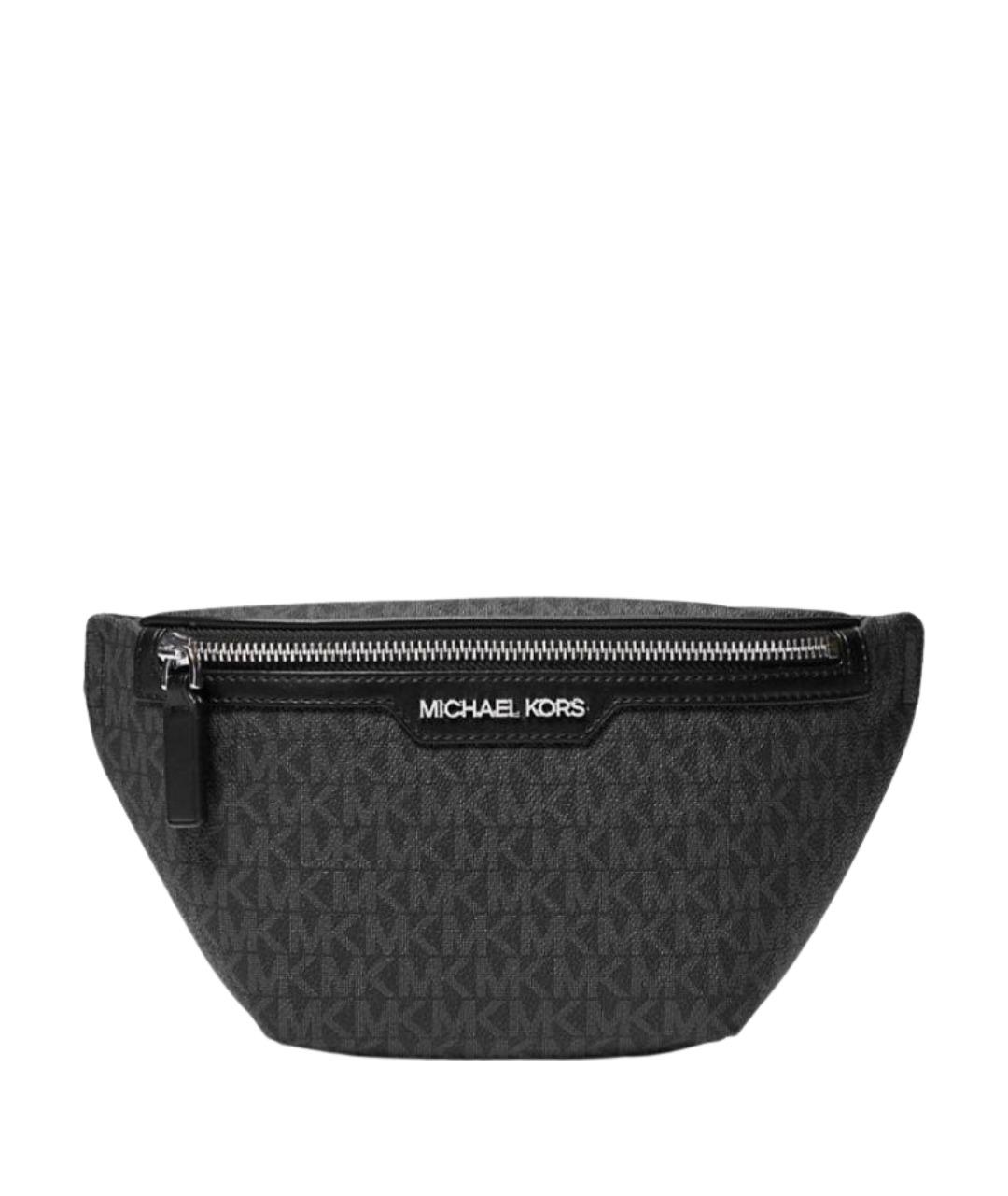 MICHAEL KORS Черная кожаная поясная сумка, фото 1