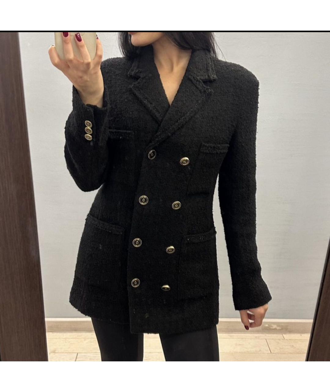 12 STOREEZ Черный шерстяной жакет/пиджак, фото 4