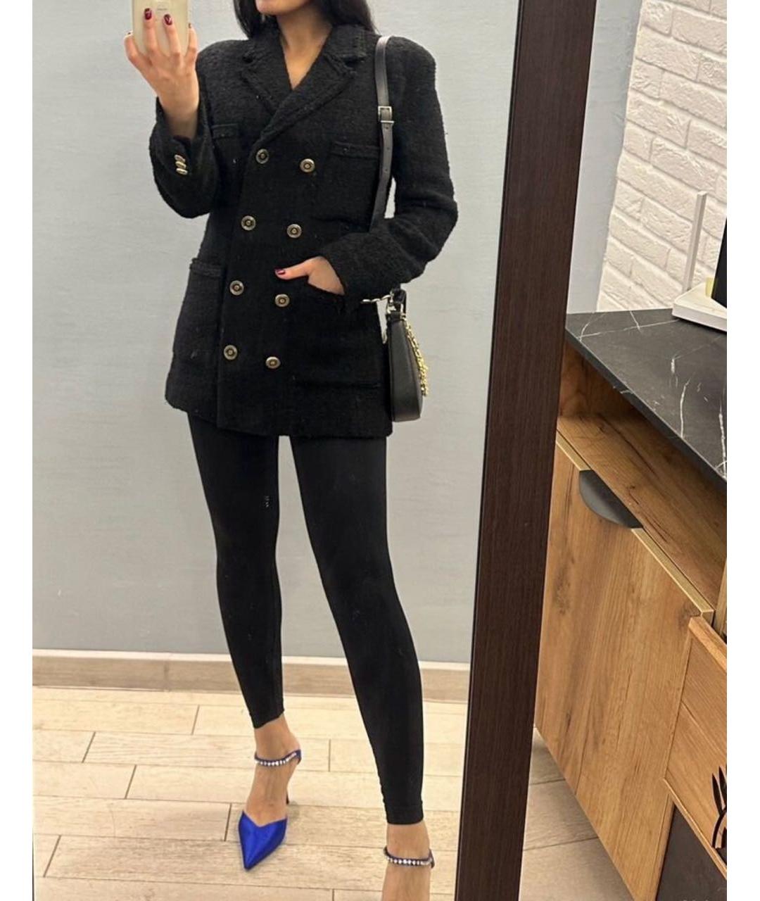 12 STOREEZ Черный шерстяной жакет/пиджак, фото 5