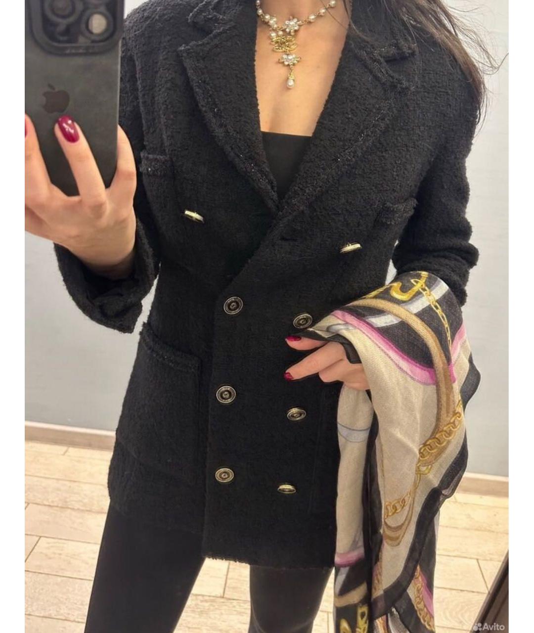 12 STOREEZ Черный шерстяной жакет/пиджак, фото 7