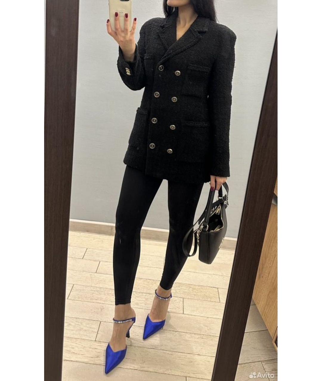 12 STOREEZ Черный шерстяной жакет/пиджак, фото 6