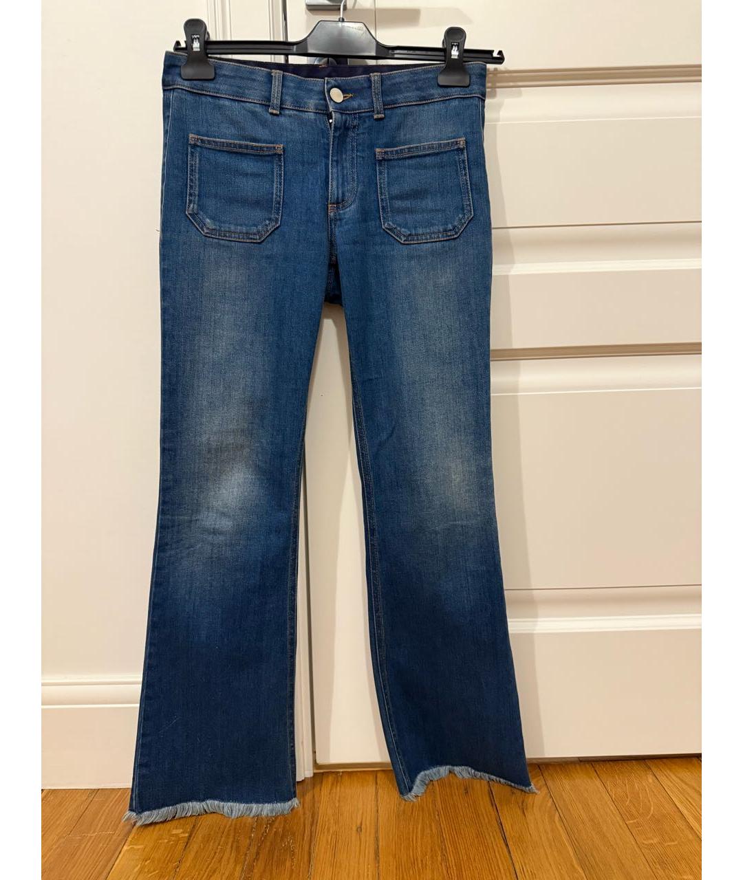 STELLA MCCARTNEY Синие хлопко-эластановые джинсы клеш, фото 8