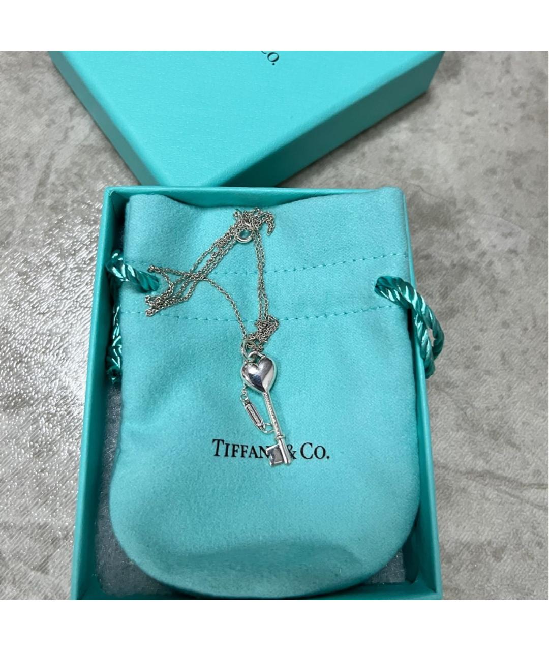 TIFFANY&CO Бирюзовая серебряная подвеска, фото 5