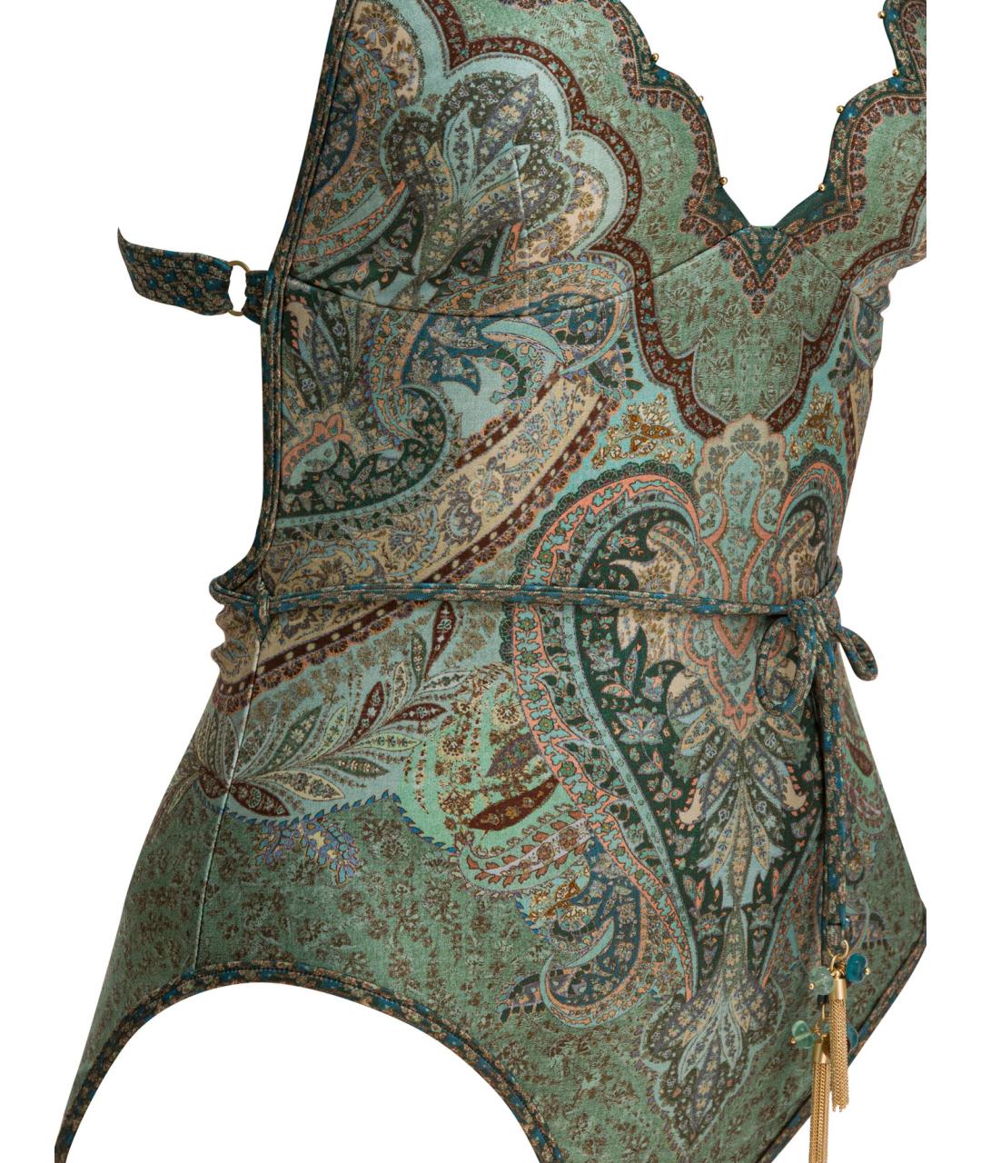 ZIMMERMANN Зеленый полиамидовый купальник, фото 4