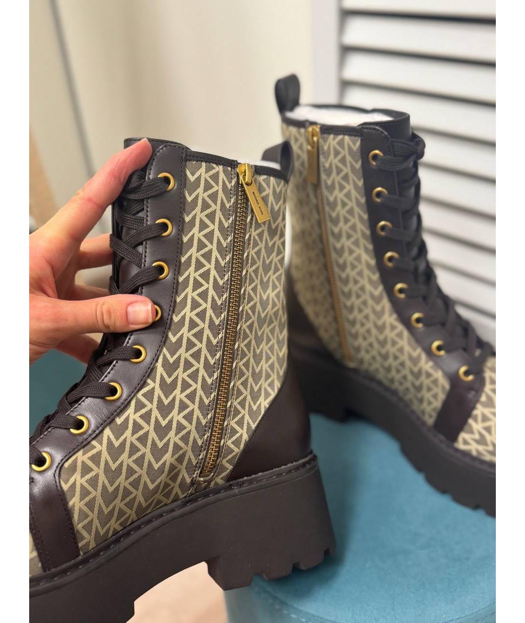 MICHAEL KORS Бежевые кожаные ботинки, фото 4