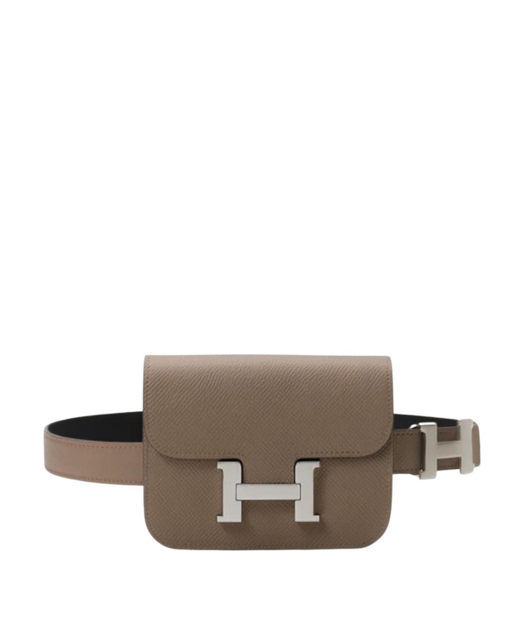 HERMES Бежевая кожаная поясная сумка, фото 1