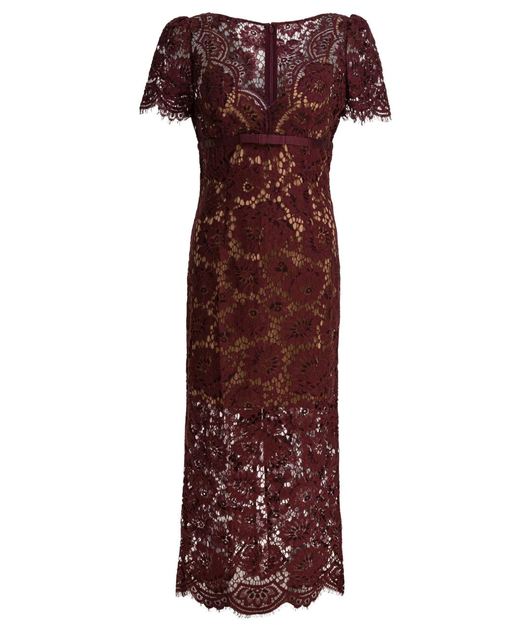 SELF-PORTRAIT Бордовое полиамидовое повседневное платье, фото 1