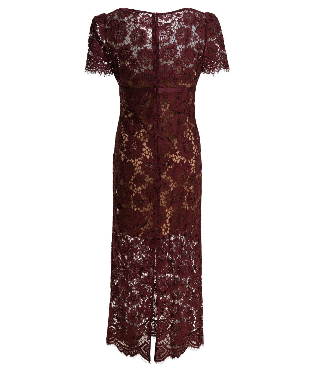 SELF-PORTRAIT Бордовое полиамидовое повседневное платье, фото 2