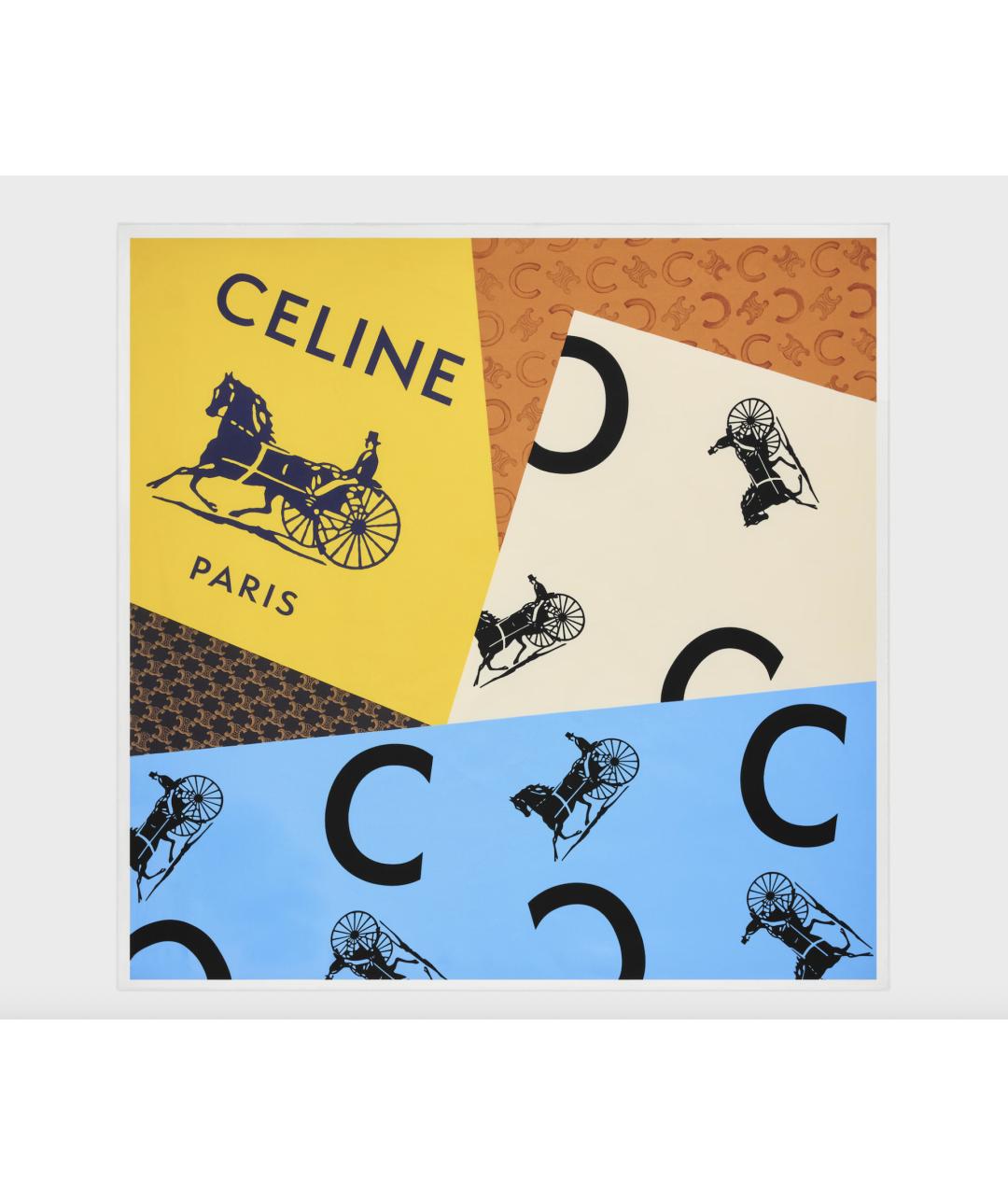 CELINE Мульти шелковый платок, фото 6