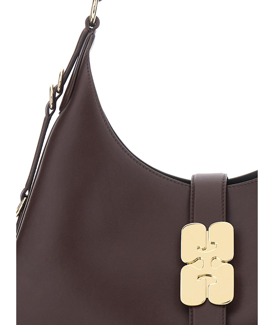 GANNI Коричневая кожаная сумка через плечо, фото 3