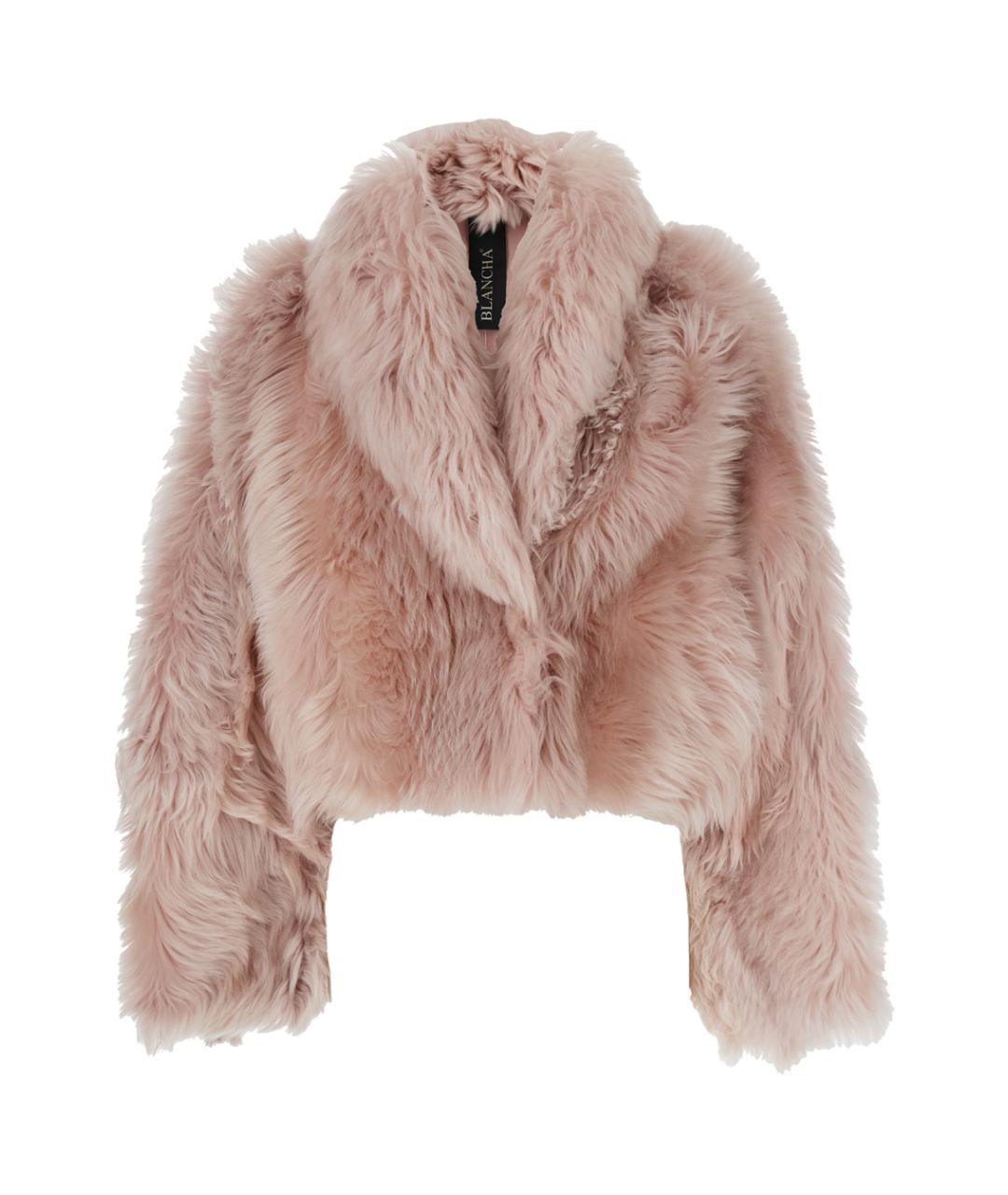 BLANCHA Розовая меховая шуба, фото 1