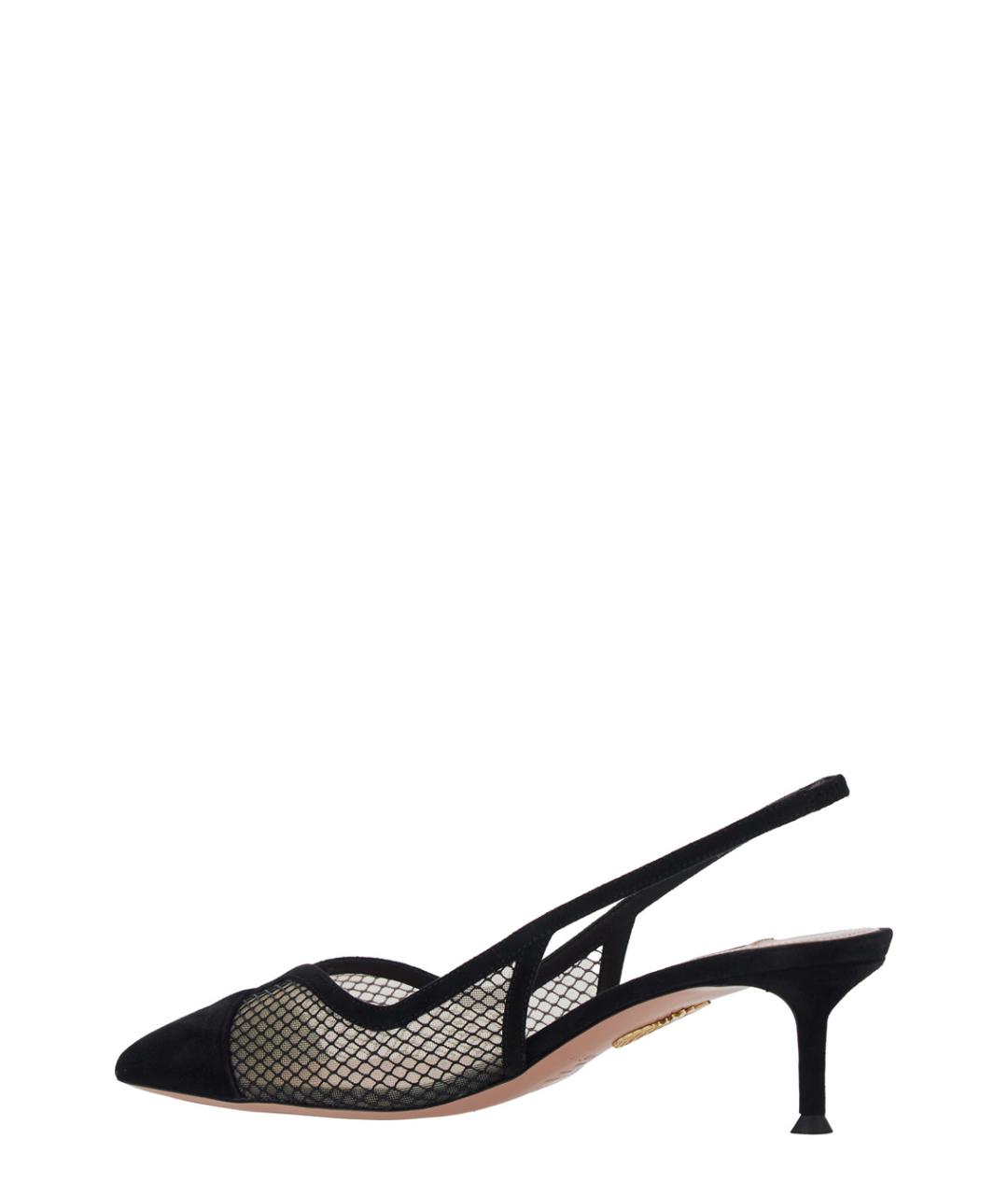 AQUAZZURA Черные текстильные туфли, фото 3