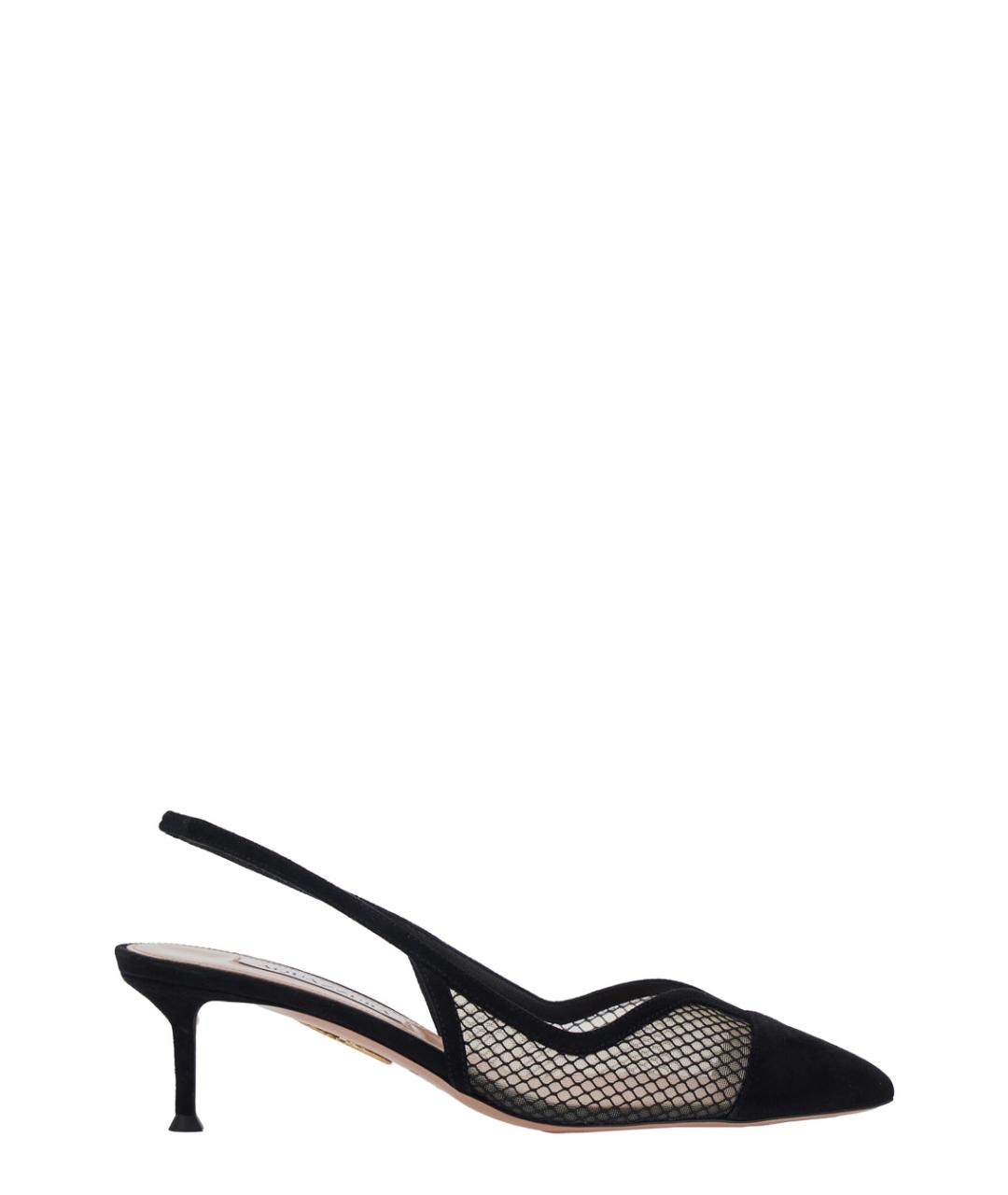 AQUAZZURA Черные текстильные туфли, фото 1