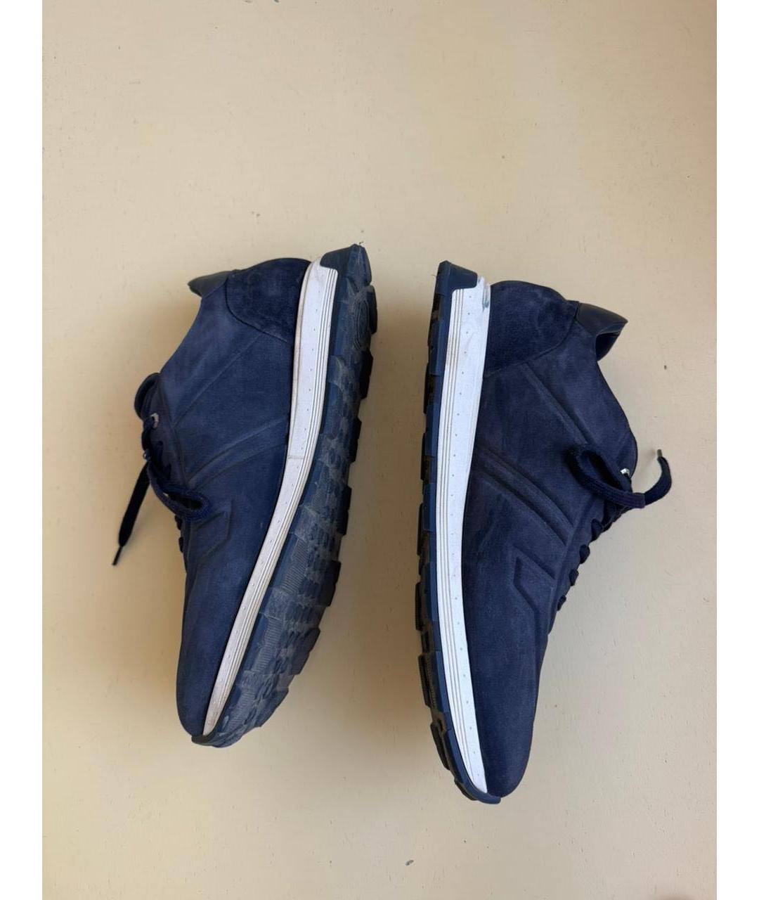 STEFANO RICCI Синие замшевые низкие кроссовки / кеды, фото 6