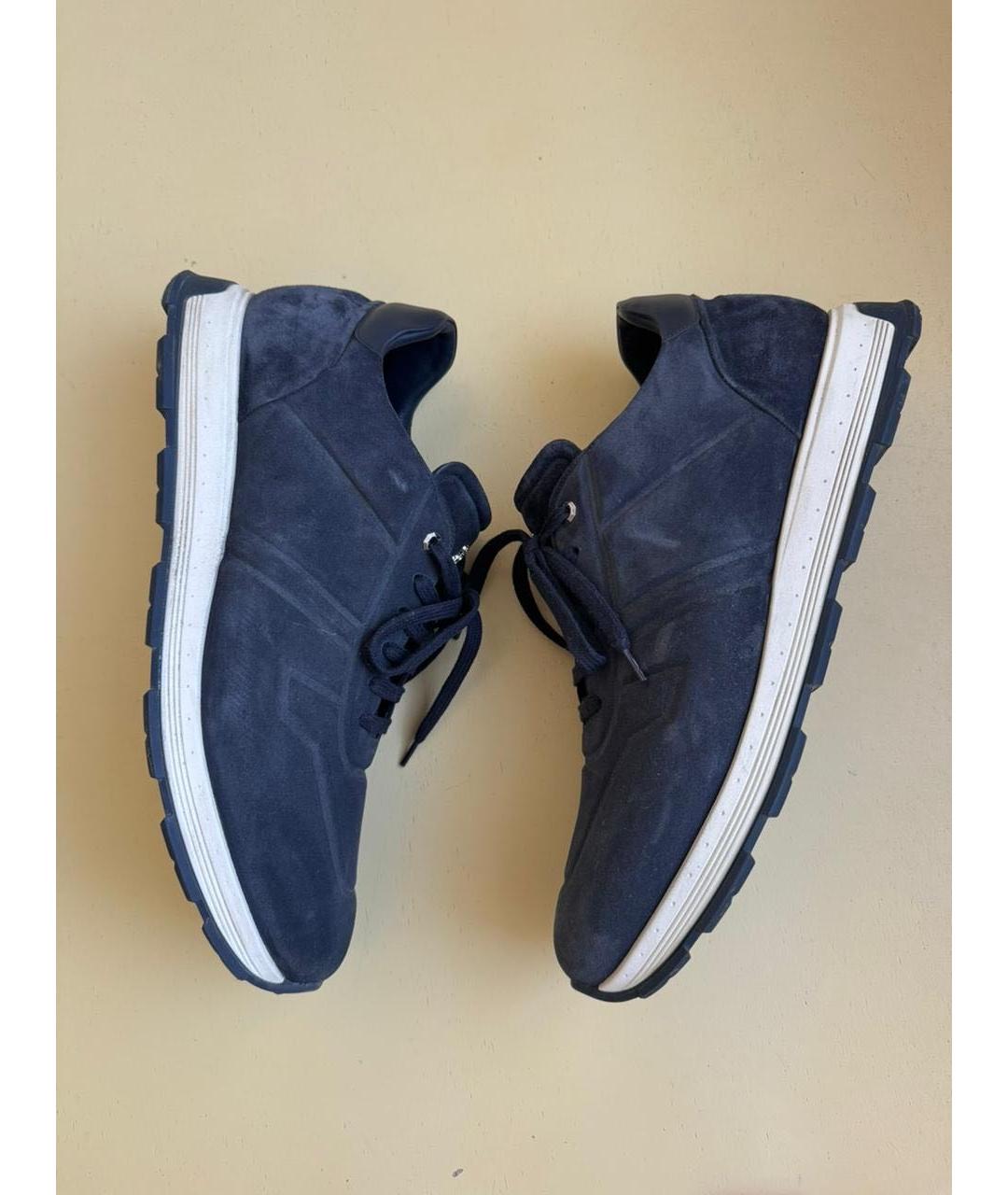 STEFANO RICCI Синие замшевые низкие кроссовки / кеды, фото 8