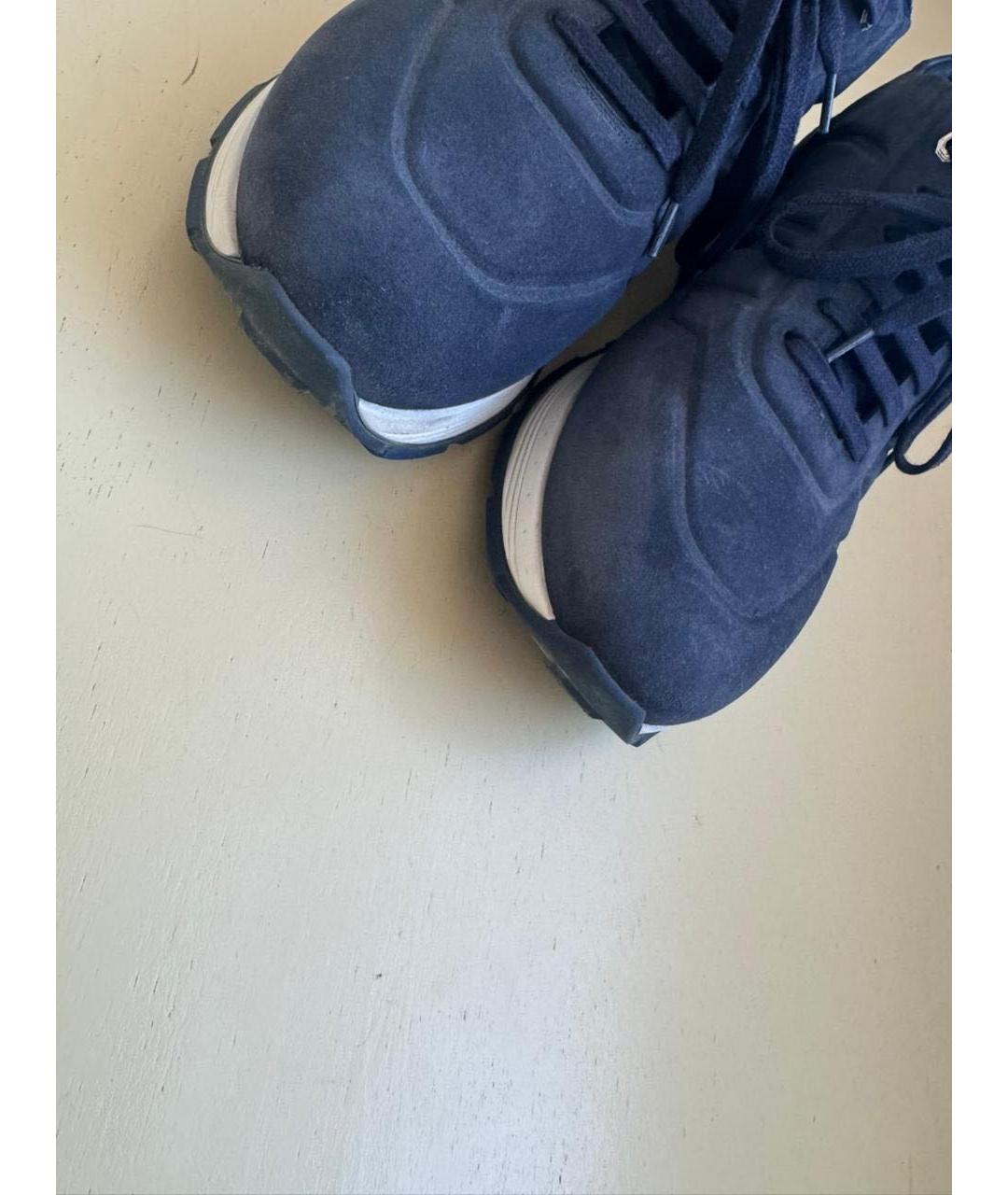 STEFANO RICCI Синие замшевые низкие кроссовки / кеды, фото 2
