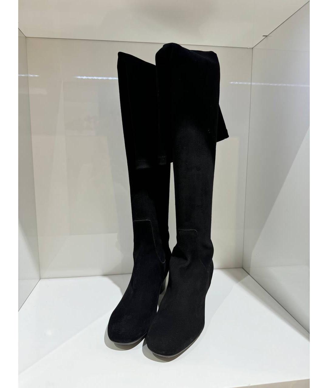 SANTONI Черные замшевые сапоги, фото 2