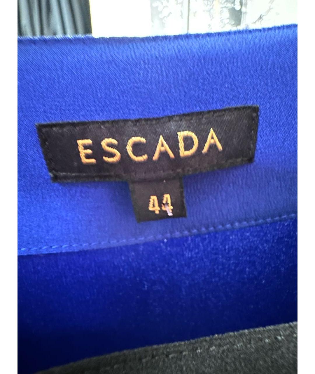 ESCADA Синее шелковое повседневное платье, фото 3