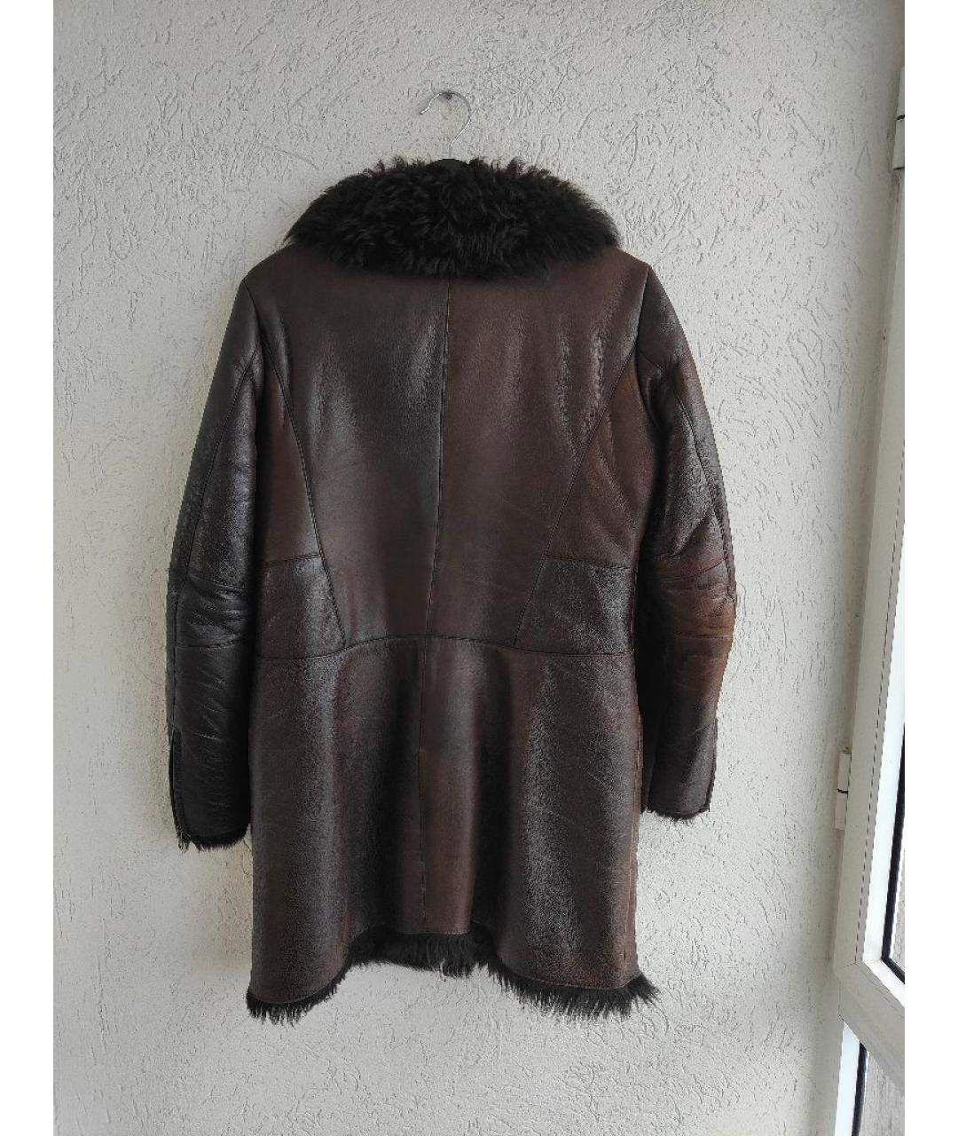 PRADA Коричневая кожаная дубленка, фото 3