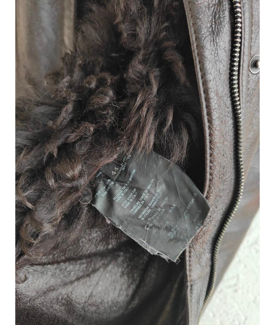 PRADA Коричневая кожаная дубленка, фото 6