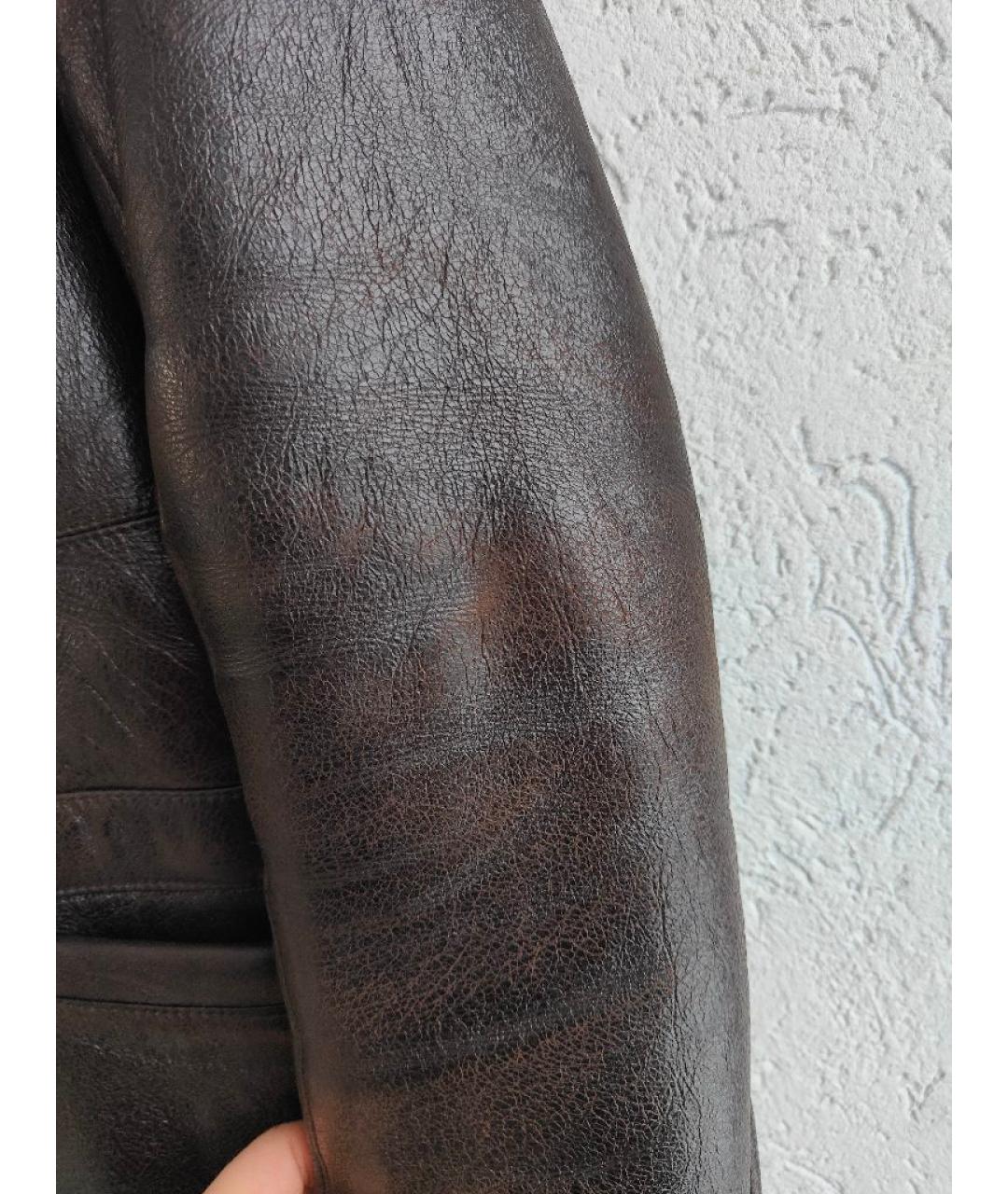 PRADA Коричневая кожаная дубленка, фото 8