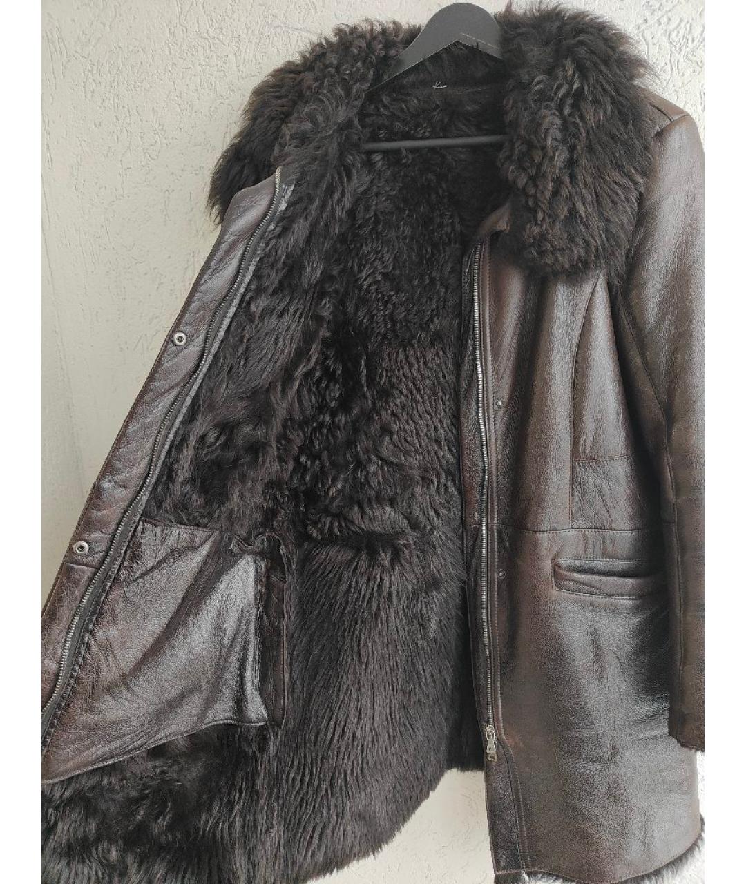 PRADA Коричневая кожаная дубленка, фото 4
