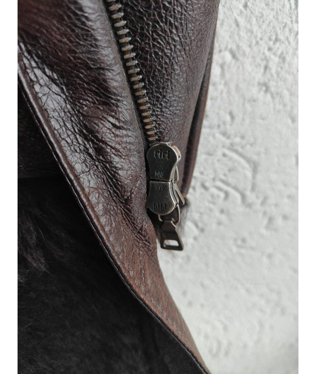 PRADA Коричневая кожаная дубленка, фото 5