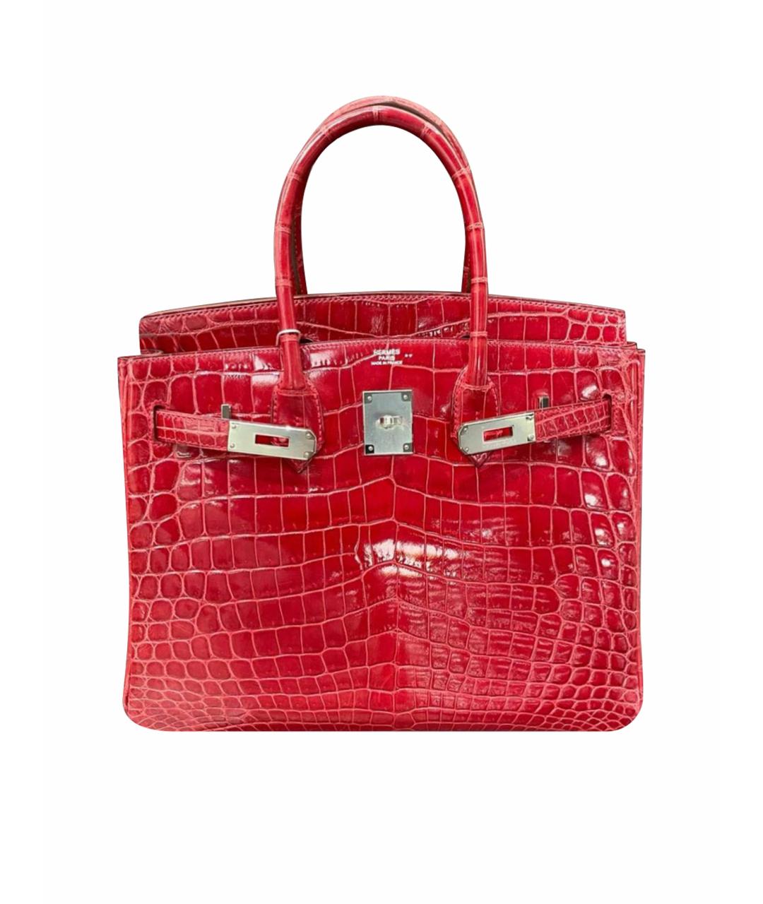 HERMES Красная кожаная сумка с короткими ручками, фото 1