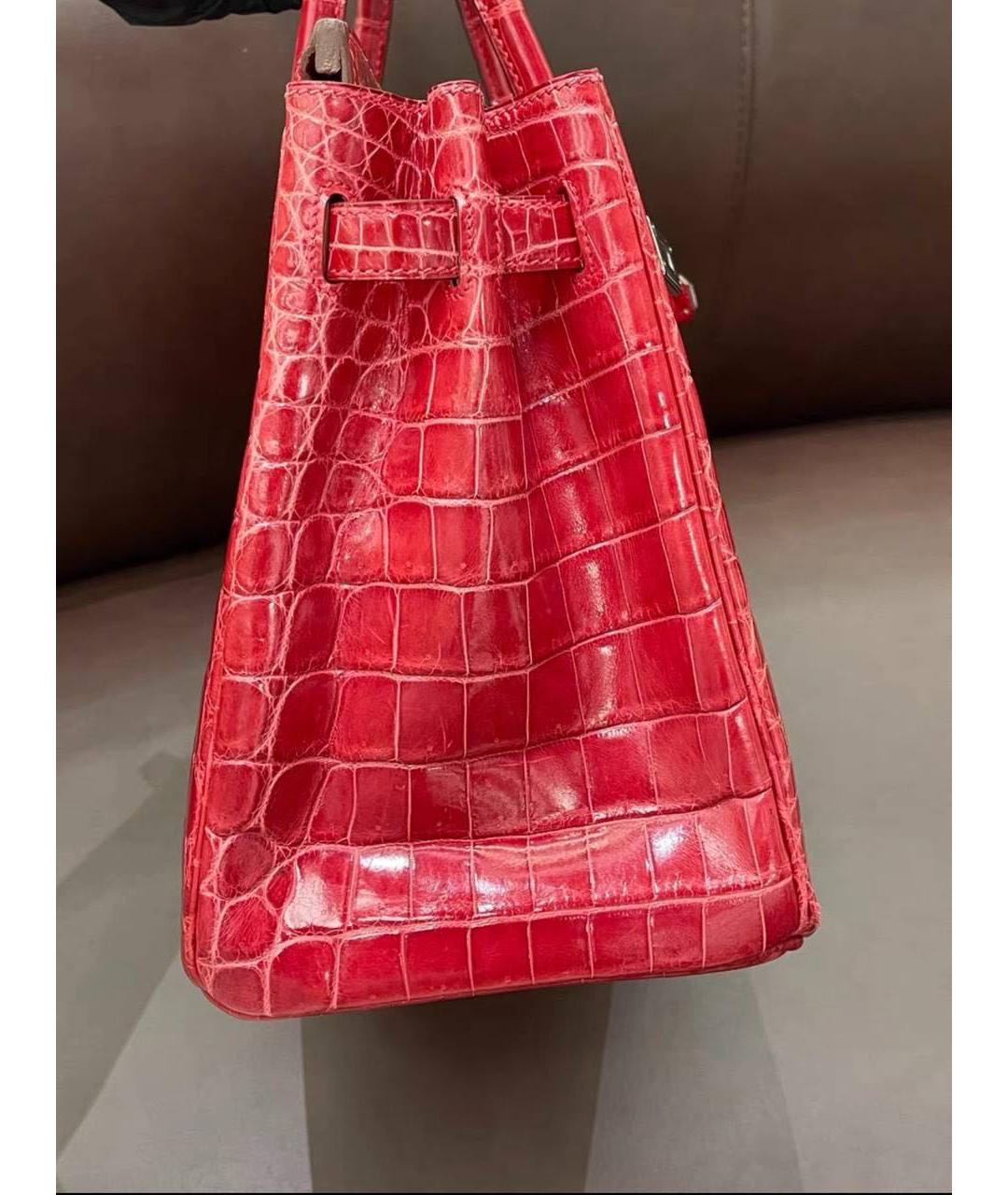 HERMES Красная кожаная сумка с короткими ручками, фото 6