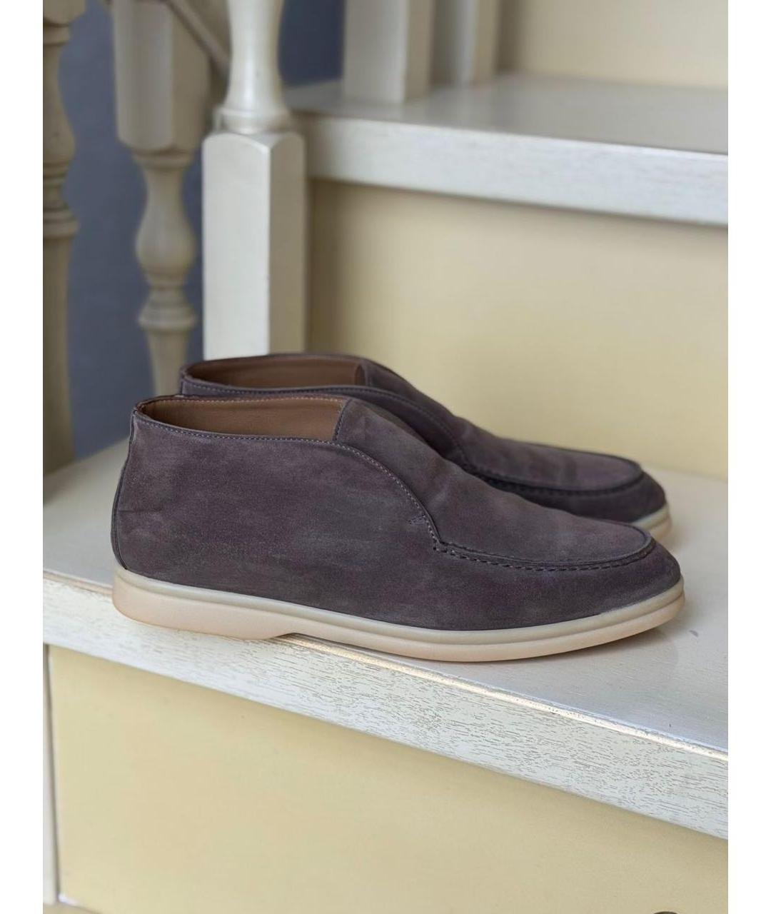 LORO PIANA Коричневые замшевые лоферы, фото 9