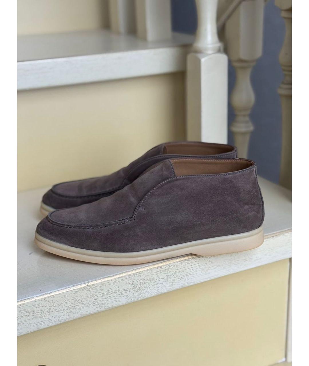 LORO PIANA Коричневые замшевые лоферы, фото 8