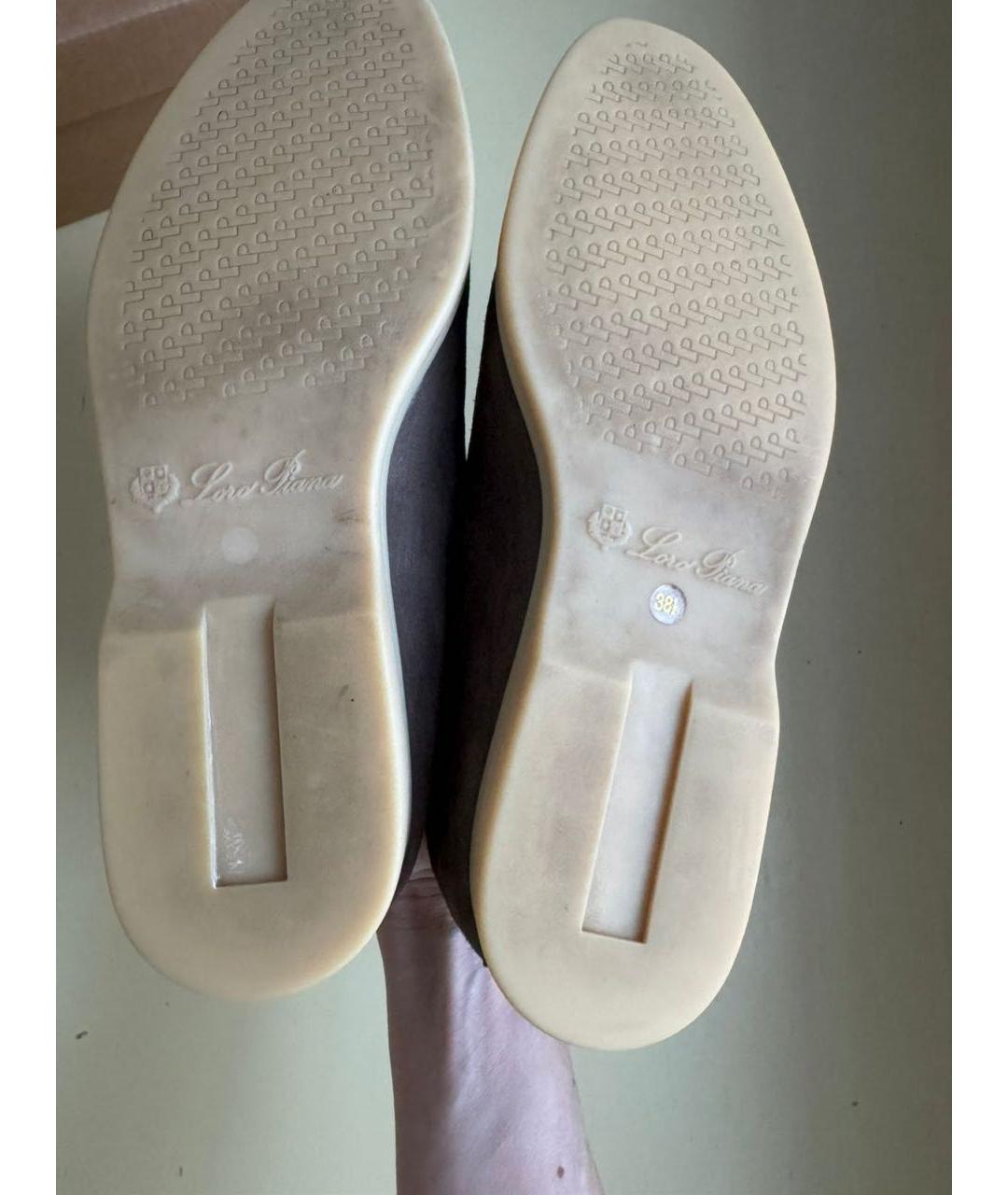 LORO PIANA Коричневые замшевые лоферы, фото 6