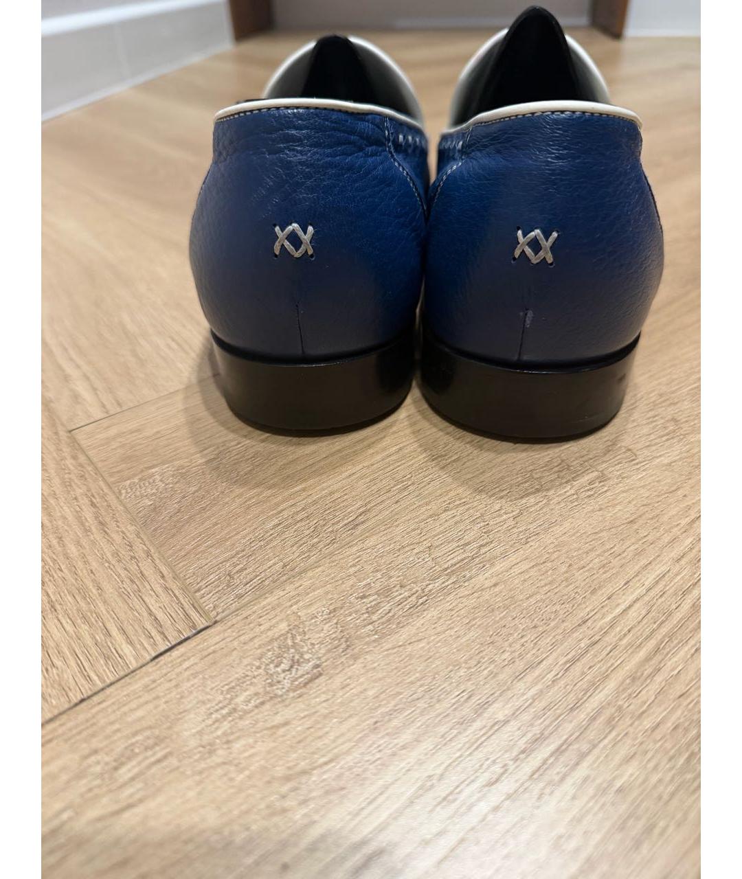 ARTIOLI Синие кожаные мокасины, фото 4