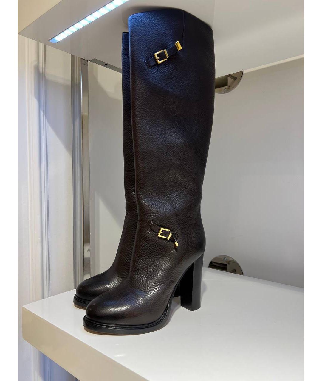 SANTONI Коричневые кожаные сапоги, фото 4