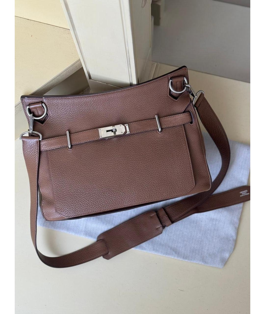 HERMES Коричневая кожаная сумка через плечо, фото 8