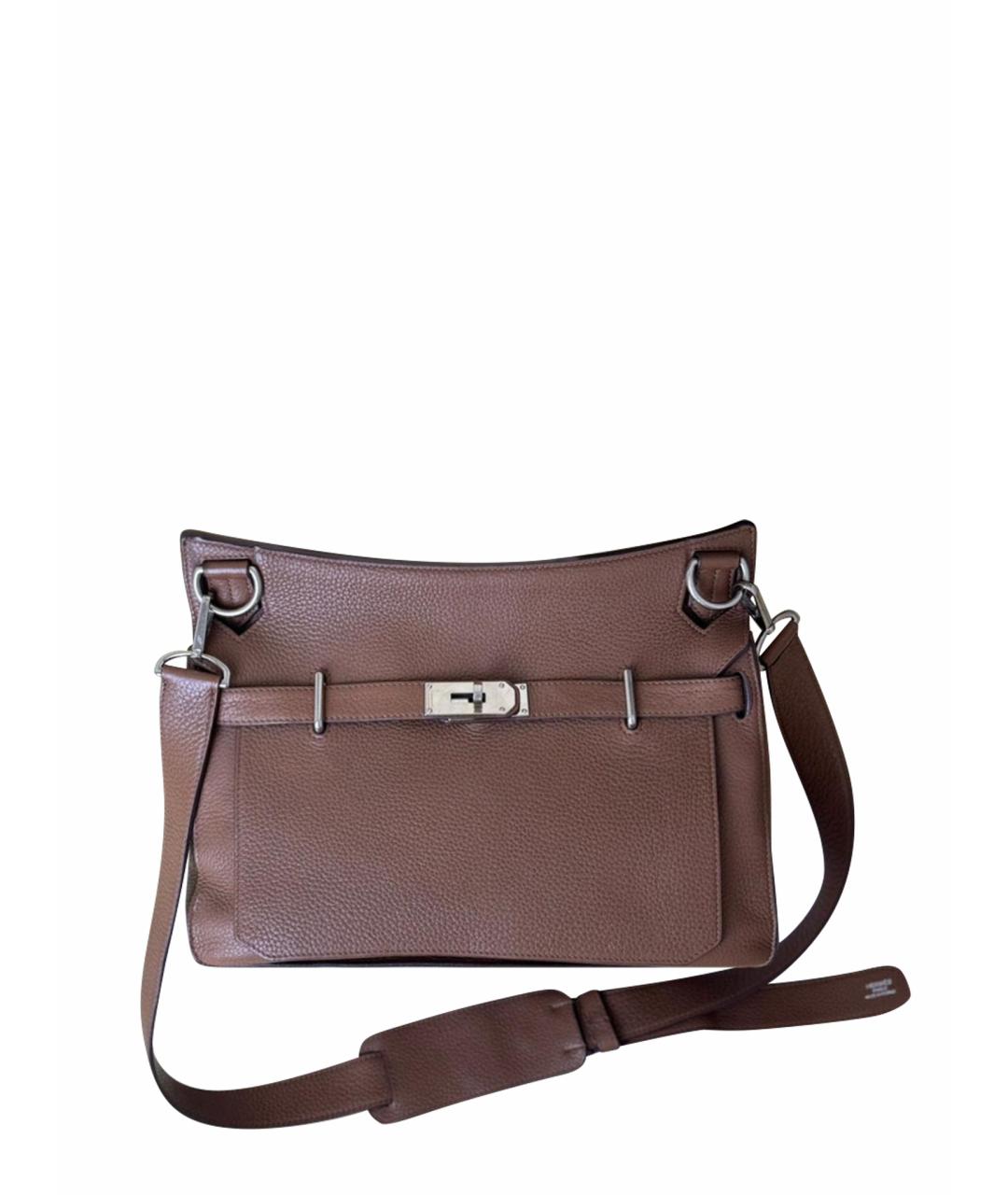 HERMES Коричневая кожаная сумка через плечо, фото 1