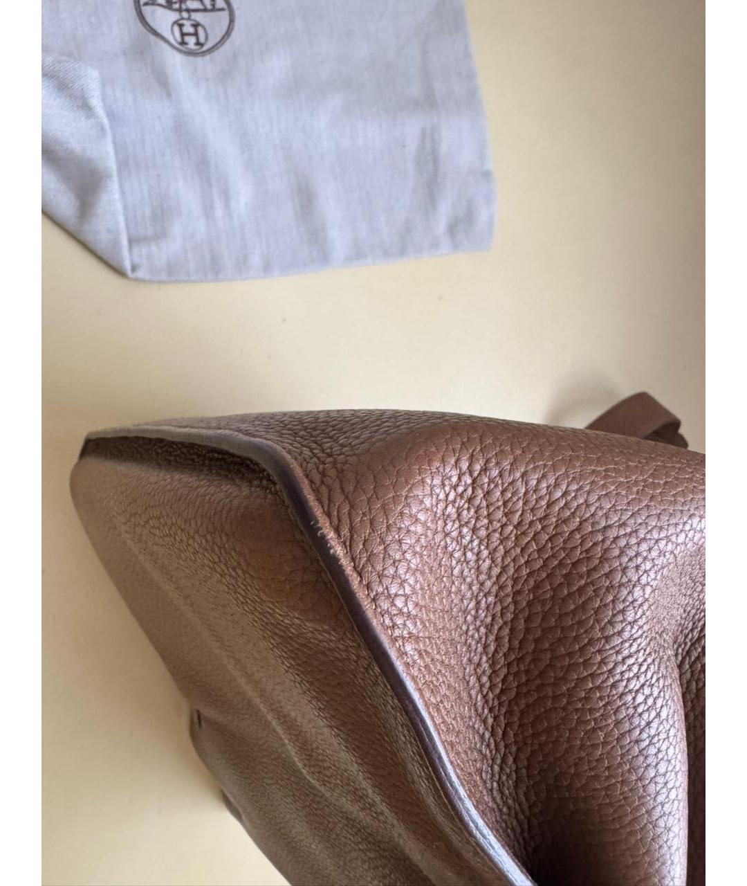 HERMES Коричневая кожаная сумка через плечо, фото 4