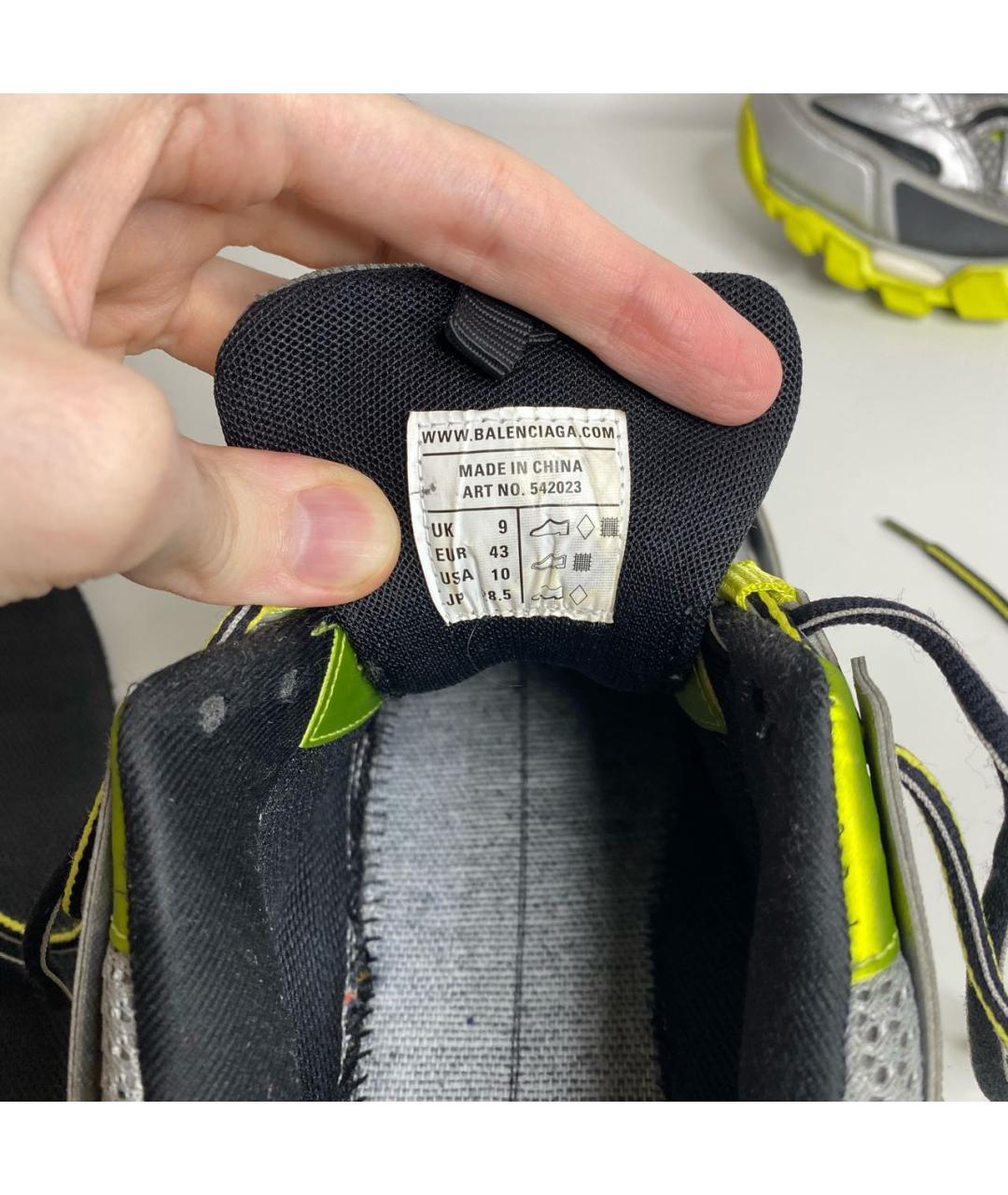 BALENCIAGA Серебряные низкие кроссовки / кеды из искусственной кожи, фото 8