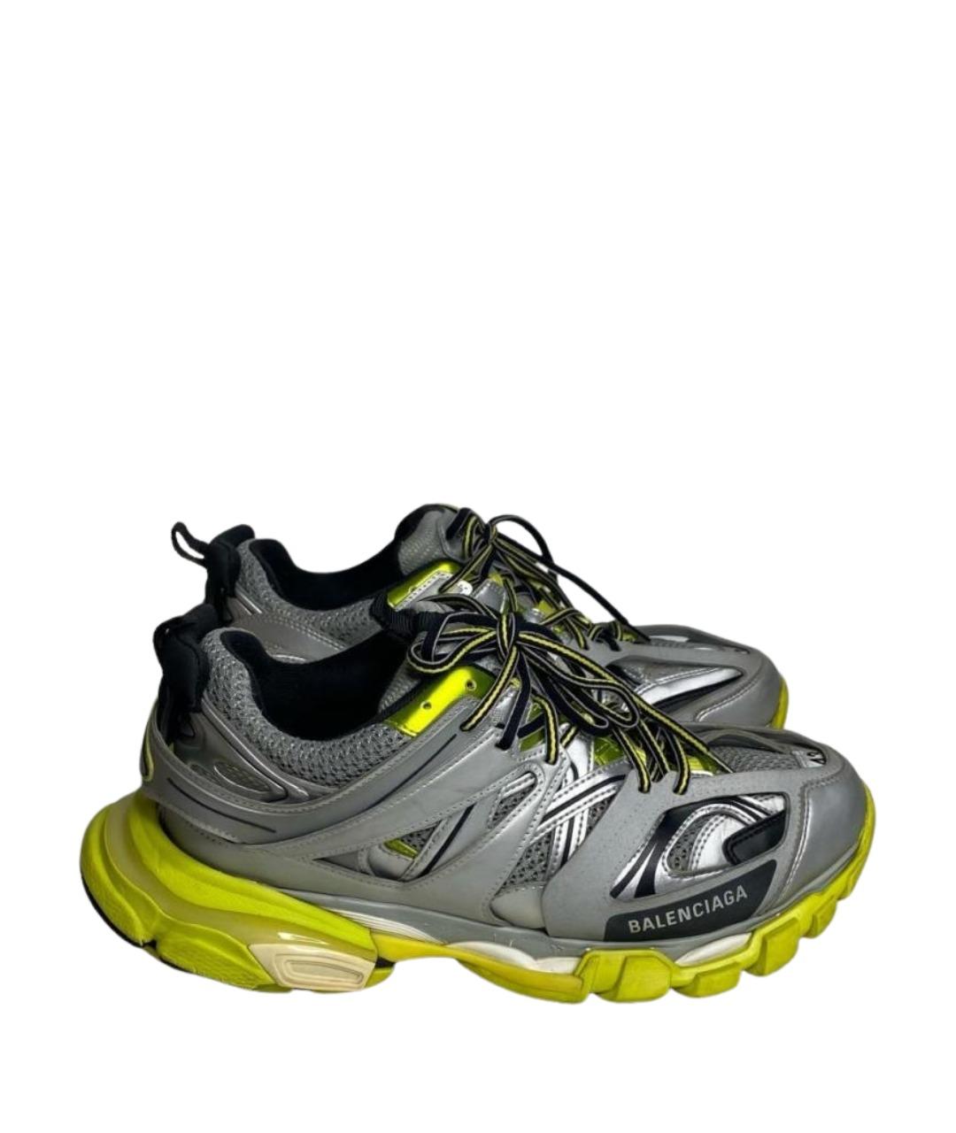 BALENCIAGA Серебряные низкие кроссовки / кеды из искусственной кожи, фото 1