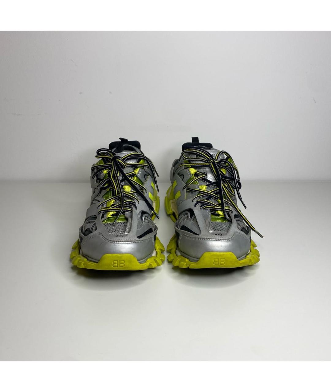 BALENCIAGA Серебряные низкие кроссовки / кеды из искусственной кожи, фото 2